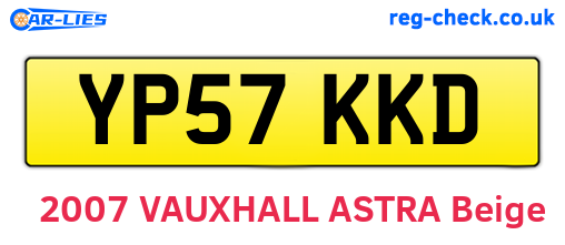 YP57KKD are the vehicle registration plates.