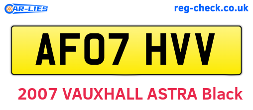 AF07HVV are the vehicle registration plates.
