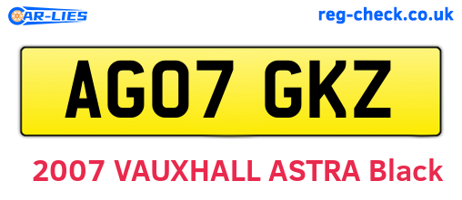 AG07GKZ are the vehicle registration plates.