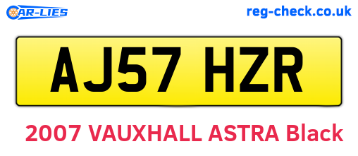 AJ57HZR are the vehicle registration plates.