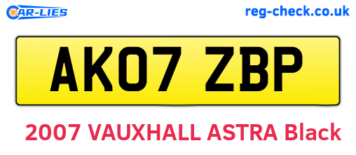 AK07ZBP are the vehicle registration plates.