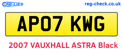 AP07KWG are the vehicle registration plates.
