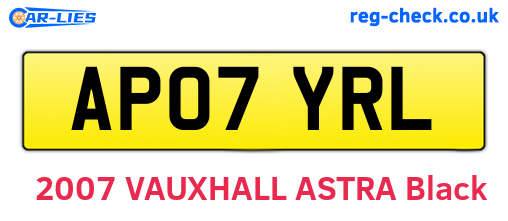 AP07YRL are the vehicle registration plates.