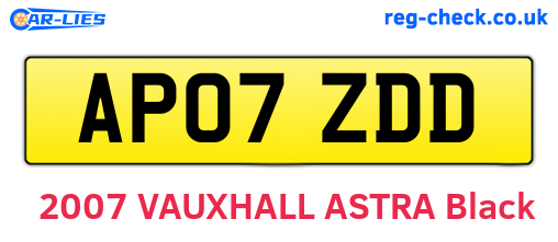AP07ZDD are the vehicle registration plates.