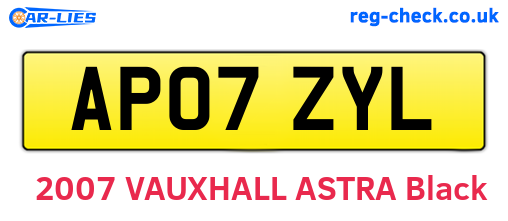 AP07ZYL are the vehicle registration plates.