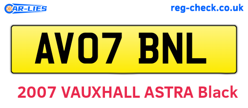 AV07BNL are the vehicle registration plates.