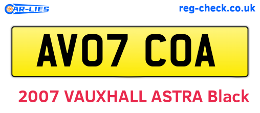 AV07COA are the vehicle registration plates.