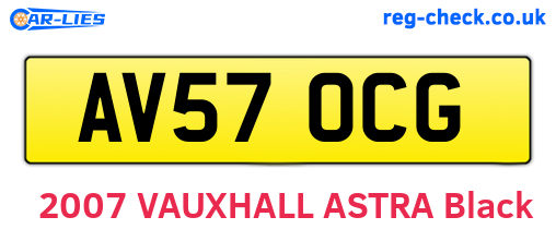 AV57OCG are the vehicle registration plates.