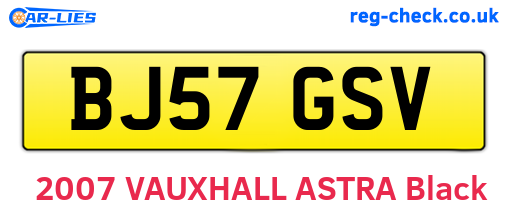 BJ57GSV are the vehicle registration plates.