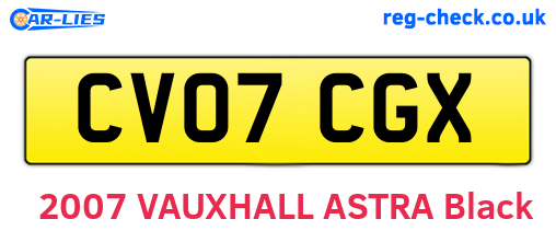 CV07CGX are the vehicle registration plates.