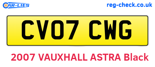 CV07CWG are the vehicle registration plates.