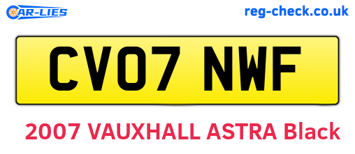 CV07NWF are the vehicle registration plates.