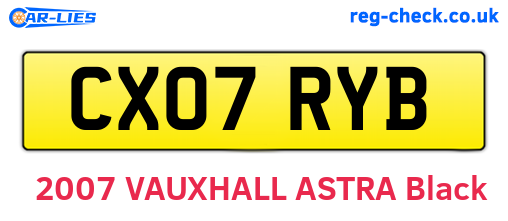 CX07RYB are the vehicle registration plates.