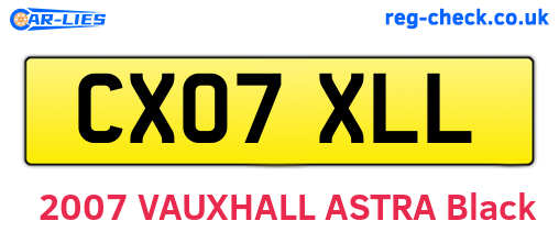 CX07XLL are the vehicle registration plates.