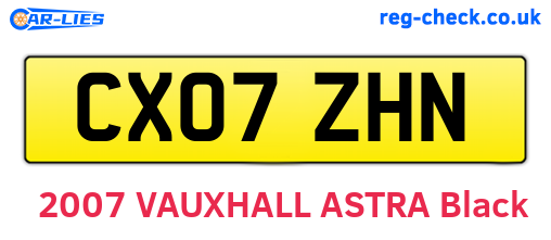 CX07ZHN are the vehicle registration plates.