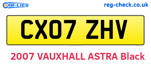 CX07ZHV are the vehicle registration plates.