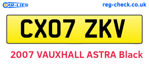 CX07ZKV are the vehicle registration plates.