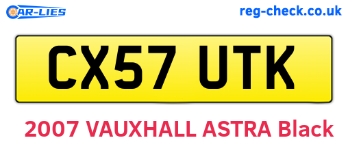 CX57UTK are the vehicle registration plates.