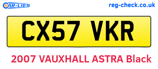 CX57VKR are the vehicle registration plates.