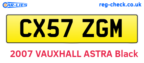 CX57ZGM are the vehicle registration plates.
