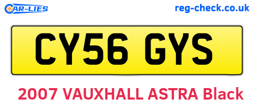 CY56GYS are the vehicle registration plates.