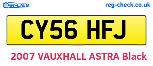 CY56HFJ are the vehicle registration plates.