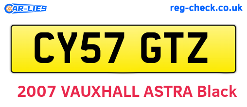CY57GTZ are the vehicle registration plates.