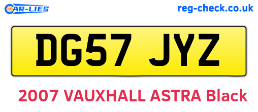 DG57JYZ are the vehicle registration plates.