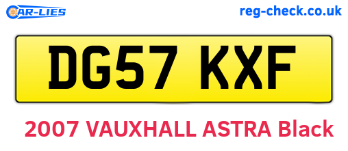 DG57KXF are the vehicle registration plates.