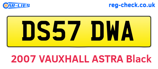 DS57DWA are the vehicle registration plates.