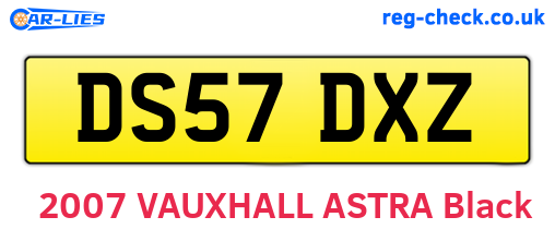DS57DXZ are the vehicle registration plates.