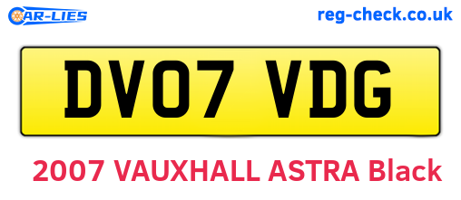 DV07VDG are the vehicle registration plates.
