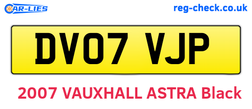 DV07VJP are the vehicle registration plates.
