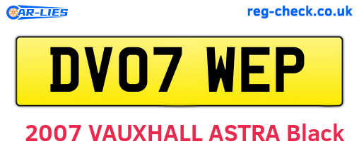 DV07WEP are the vehicle registration plates.