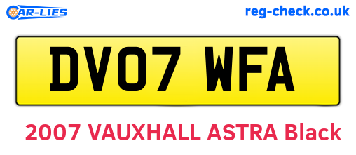 DV07WFA are the vehicle registration plates.