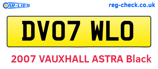 DV07WLO are the vehicle registration plates.