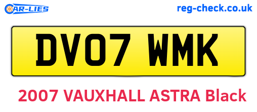DV07WMK are the vehicle registration plates.