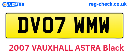DV07WMW are the vehicle registration plates.