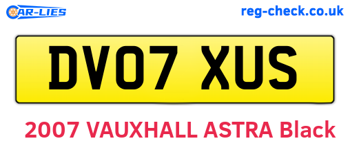DV07XUS are the vehicle registration plates.