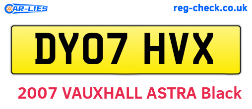 DY07HVX are the vehicle registration plates.