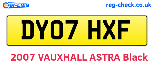 DY07HXF are the vehicle registration plates.