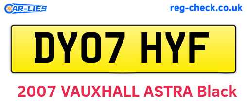 DY07HYF are the vehicle registration plates.