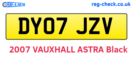 DY07JZV are the vehicle registration plates.