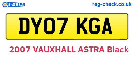DY07KGA are the vehicle registration plates.