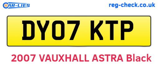 DY07KTP are the vehicle registration plates.