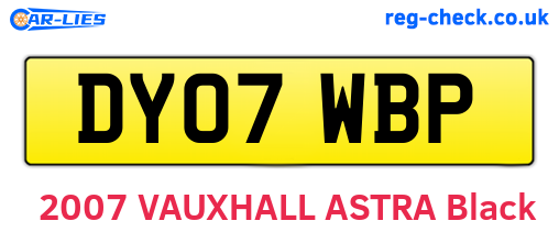 DY07WBP are the vehicle registration plates.