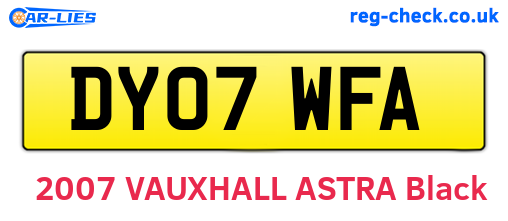 DY07WFA are the vehicle registration plates.