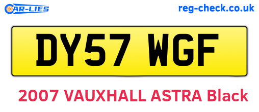DY57WGF are the vehicle registration plates.
