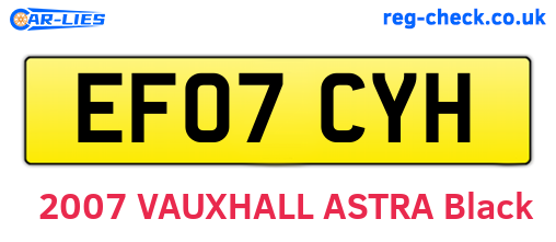 EF07CYH are the vehicle registration plates.