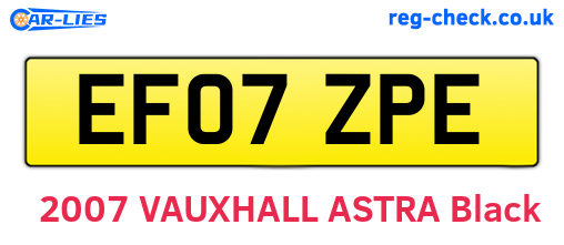 EF07ZPE are the vehicle registration plates.